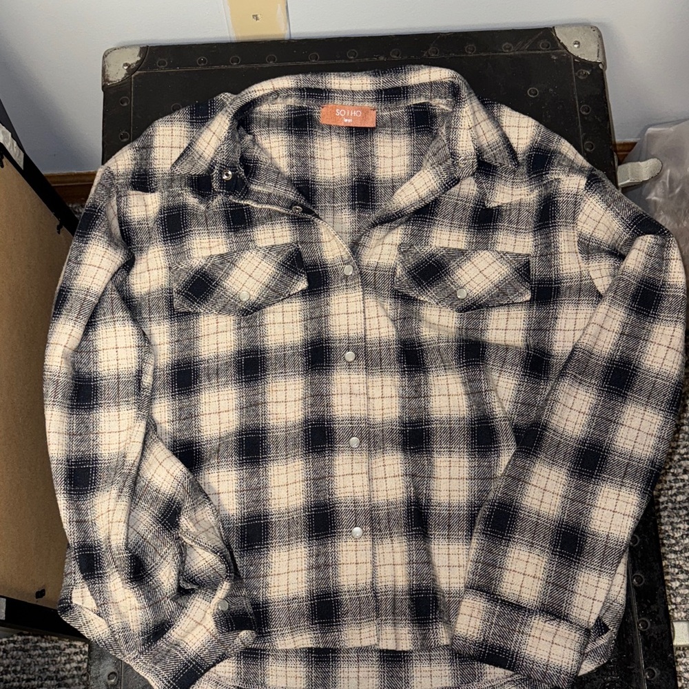 Soho Black and Cream Checkered Shirt